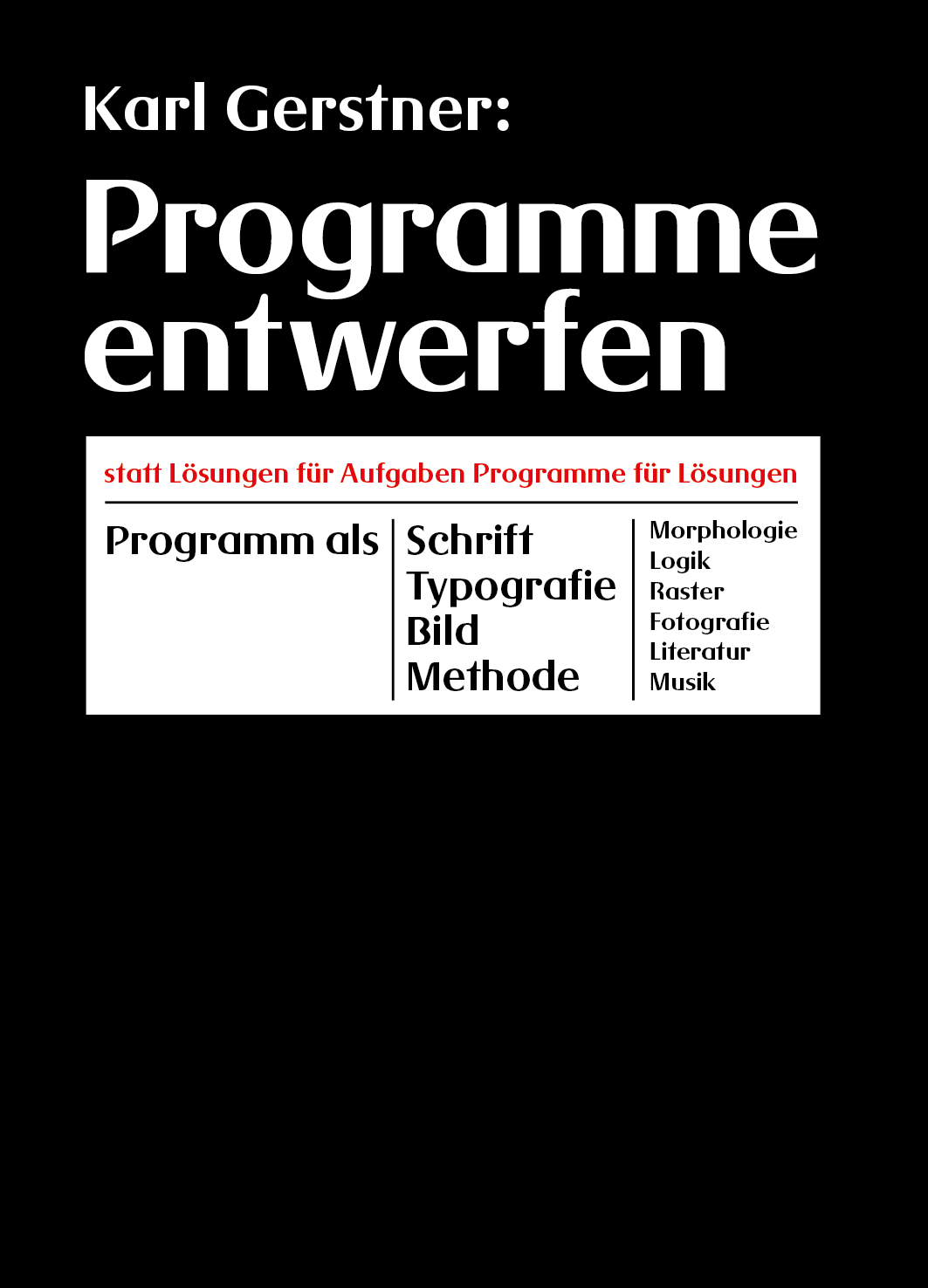 Programme entwerfen – Karl Gerstner